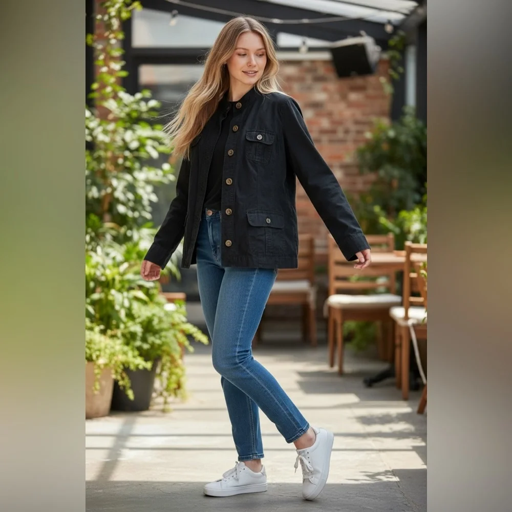 Jones New York Navy blue Utility Jacket size XL - Picture 2 of 4